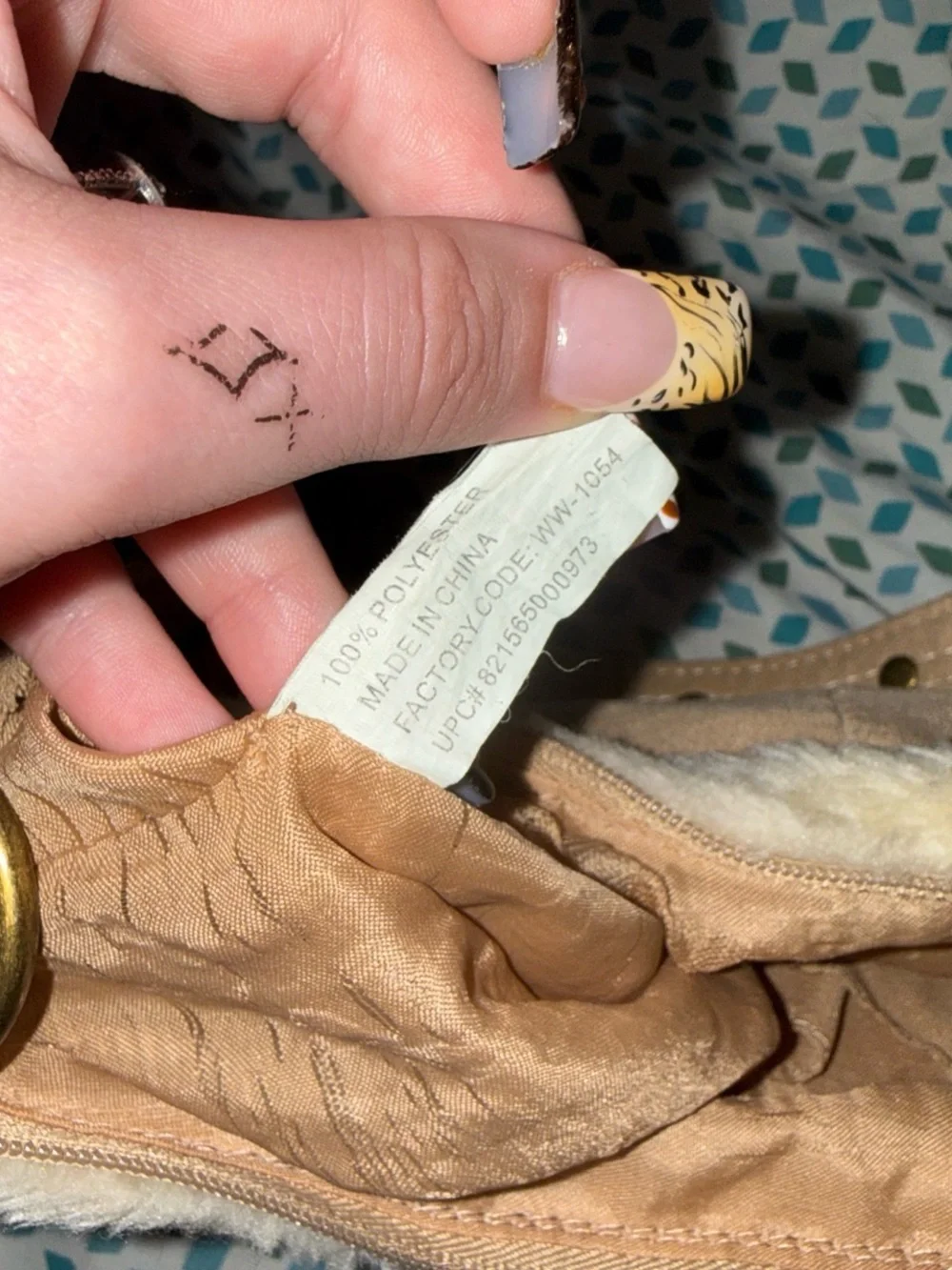 Tan Suede and Shearling Shoulder Bag